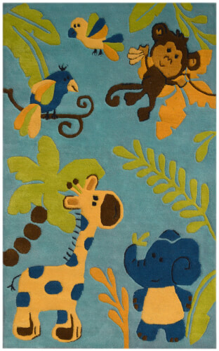 Dětský koberec Kids Jungle blue
