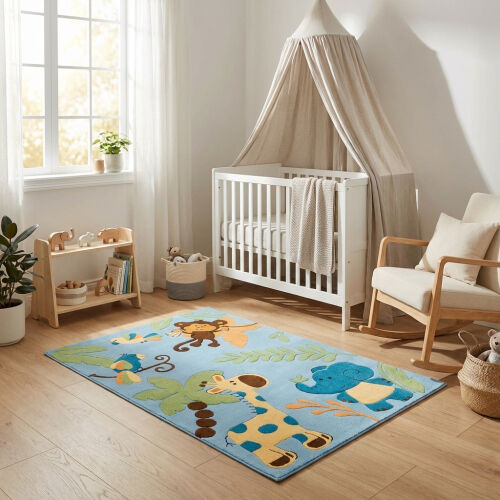 Dětský koberec Kids Jungle blue