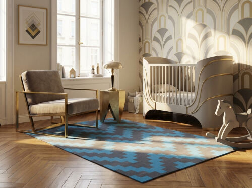 Kelim Modern 43 blue/grey