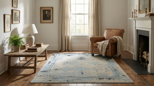 Vintage low pile rug