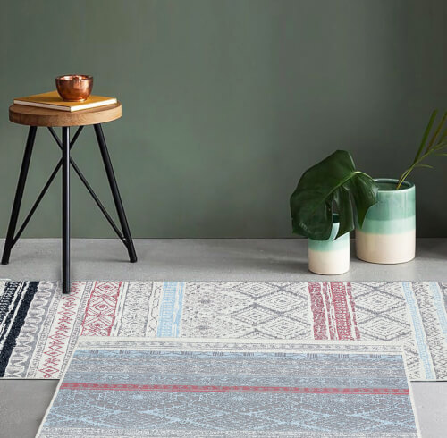 Kelim Arya 04 pink/aqua