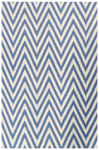 Kelim Zig Zag light blue