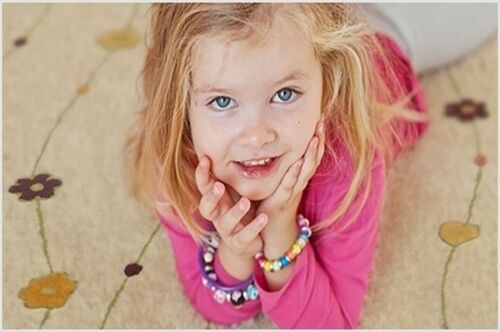 Dětský koberec Kids Flowers beige round